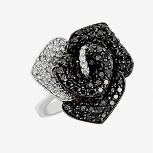 Effy 14K White Gold Black and White Diamond Ring, 1.61 TWC
